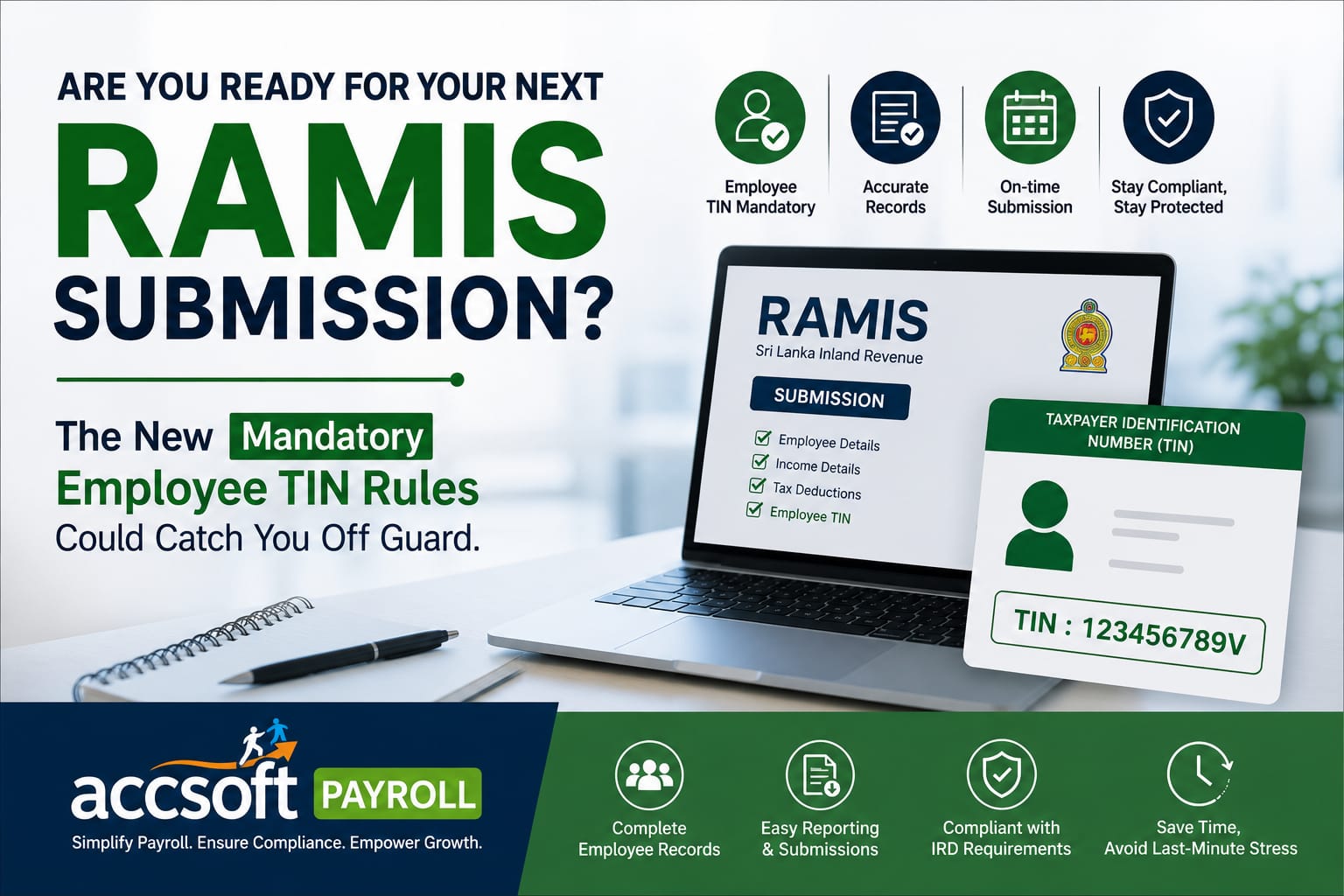 Are you ready for your next RAMIS submission? New mandatory employee TIN rules in Sri Lanka — AccSoft Payroll